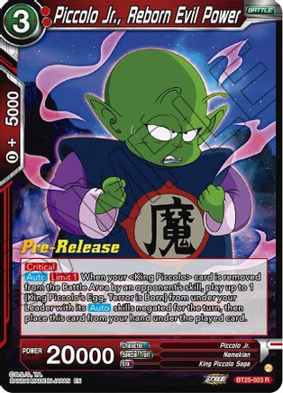 Piccolo Jr., Reborn Evil Power (BT25-023) - Legend of the Dragon Balls PreRelease Cards Foil