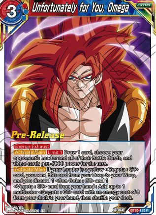 Unfortunately for You, Omega (BT25-125) - Legend of the Dragon Balls PreRelease Cards Foil