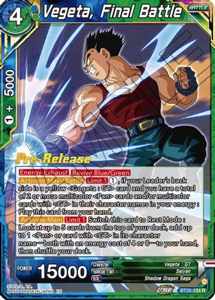 Vegeta, Final Battle (BT25-134) - Legend of the Dragon Balls PreRelease Cards Foil