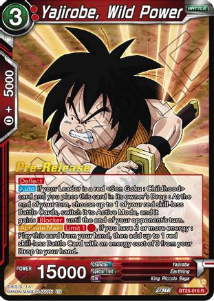 Yajirobe, Wild Power (BT25-016) - Legend of the Dragon Balls PreRelease Cards Foil
