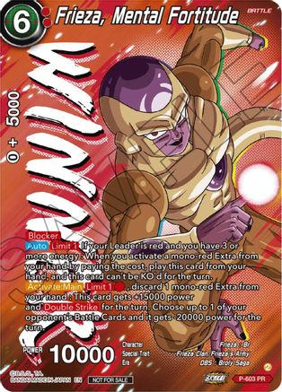 Frieza, Mental Fortitude (Zenkai Series Tournament Pack Vol.8) (Winner) (P-603) - Tournament Promotion Cards Foil