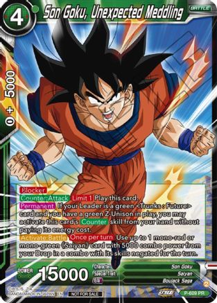 Son Goku, Unexpected Meddling (Zenkai Series Tournament Pack Vol.8) (P-609) - Tournament Promotion Cards