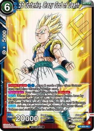 SS Gotenks, Crazy God of Death (Zenkai Series Tournament Pack Vol.8) (P-605) - Tournament Promotion Cards