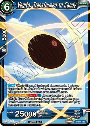 Vegito, Transformed to Candy (Zenkai Series Tournament Pack Vol.8) (P-606) - Tournament Promotion Cards