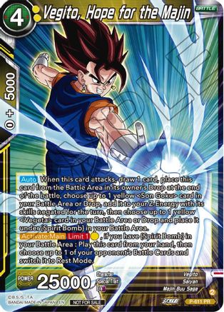 Vegito, Hope for the Majin (Zenkai Series Tournament Pack Vol.8) (P-611) - Tournament Promotion Cards