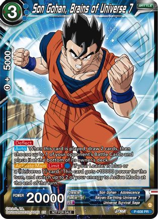 Son Gohan, Brains of Universe 7 (Zenkai Series Tournament Pack Vol.8) (P-608) - Tournament Promotion Cards