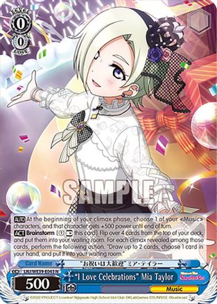 "I Love Celebrations" Mia Taylor (LNJ/WE39-E043 N) - Love Live! School Idol Festival Series 10th Anniversary Premium Booster