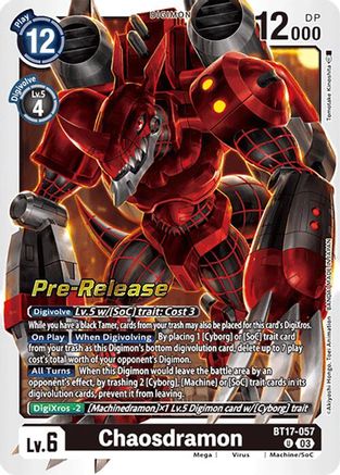 Chaosdramon (BT17-057) - Secret Crisis Pre-Release Cards Foil
