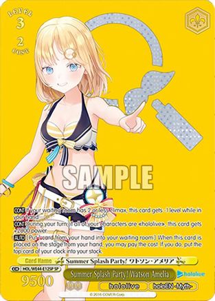 Summer Splash Party! Watson Amelia (SP) (HOL/WE44-E12SP SP) - hololive production Summer Collection Premium Booster