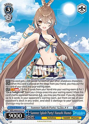 Summer Splash Party! Nanashi Mumei (HOL/WE44-E51 N) - hololive production Summer Collection Premium Booster