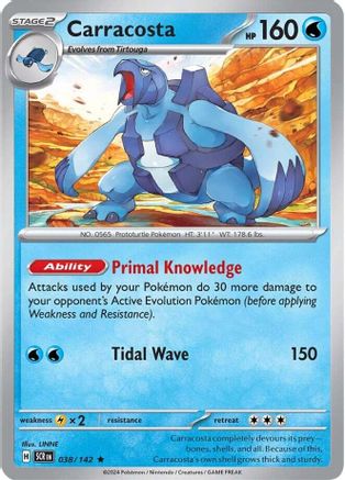 Carracosta 038/142 - Holofoil SV07 Stellar Crown - Rare
