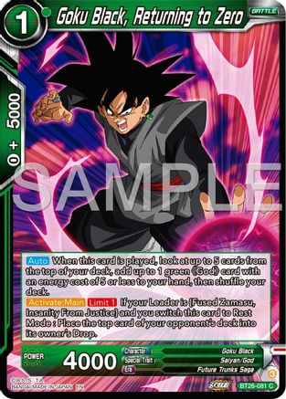 Goku Black, Returning to Zero (BT26-081) - Ultimate Advent Foil