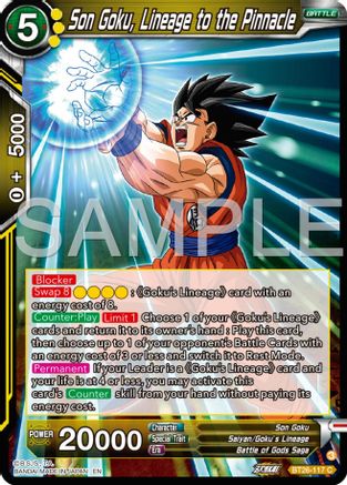 Son Goku, Lineage to the Pinnacle (BT26-117) - Ultimate Advent