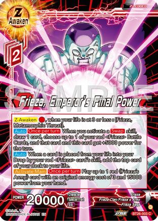 Frieza, Emperor's Final Power (BT26-003) - Ultimate Advent