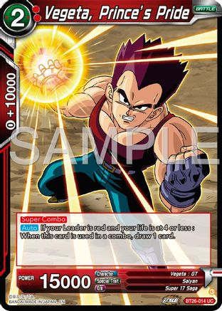 Vegeta, Prince's Pride (BT26-014) - Ultimate Advent Foil