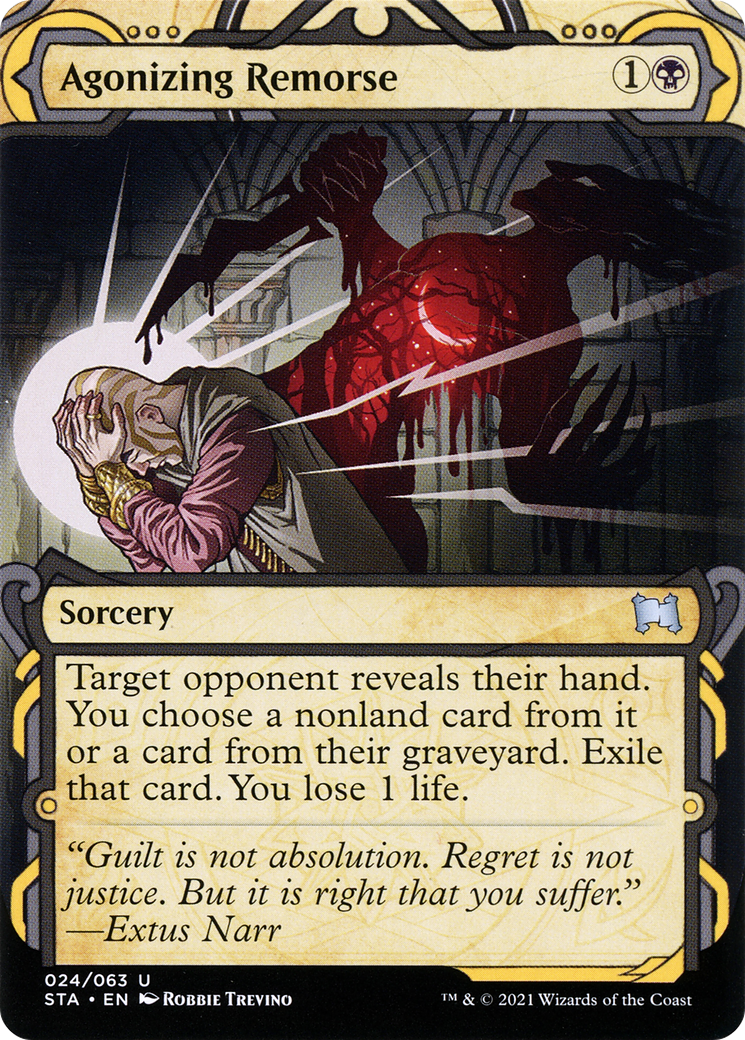 Agonizing Remorse (STA-024) - Strixhaven Mystical Archive: (Showcase) (Borderless) Foil