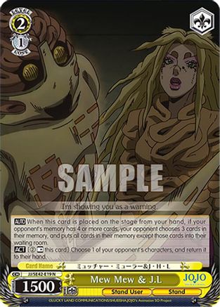 Mew Mew & J.L (JJ/SE42-E19 N) - JoJo's Bizarre Adventure: Stone Ocean Premium Booster