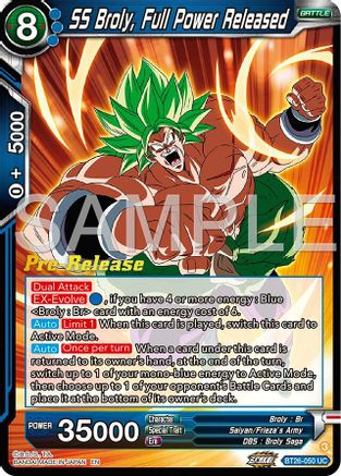 SS Broly, Full Power Released (BT26-050) - Ultimate Advent PreRelease Cards