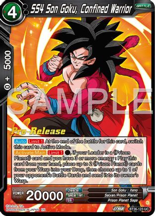 SS4 Son Goku, Confined Warrior (BT26-123) - Ultimate Advent PreRelease Cards