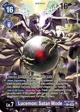 Lucemon: Satan Mode (Alternate Art) (BT18-101) - Release Special Booster 2.0 Foil