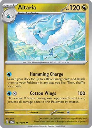 Altaria 134/191 - Reverse Holofoil SV08 Surging Sparks - Uncommon