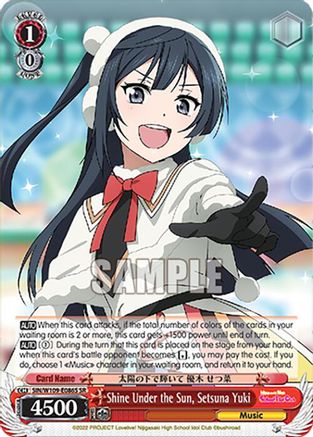 Shine Under the Sun, Setsuna Yuki (SR) (SIN/W109-E086S SR) - Love Live! School idol festival 2 MIRACLE LIVE!