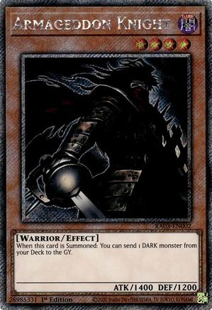 Armageddon Knight (Platinum Secret Rare) (RA03-EN002) - Quarter Century Bonanza 1st Edition