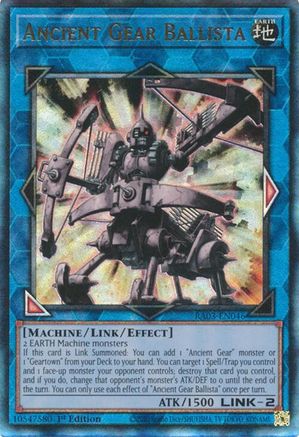 Ancient Gear Ballista (PUR) (RA03-EN046) - Quarter Century Bonanza 1st Edition