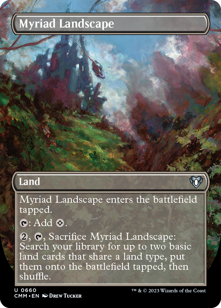 Myriad Landscape (Borderless) (CMM-660) - Commander Masters (Borderless) Foil