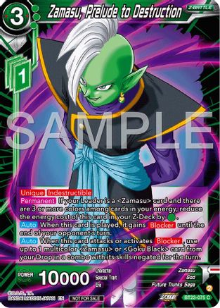 Zamasu, Prelude to Destruction (Championship 2024 Finals Zenkai Pack) (BT23-075) - Tournament Promotion Cards Foil