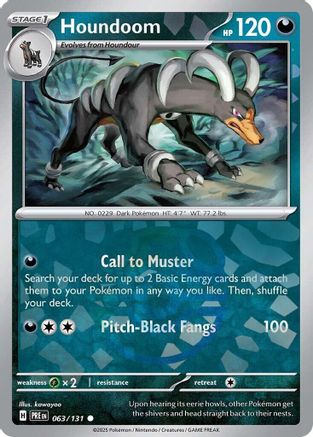 Houndoom (Master Ball Pattern) 063/131 - Holofoil SV Prismatic Evolutions - Common