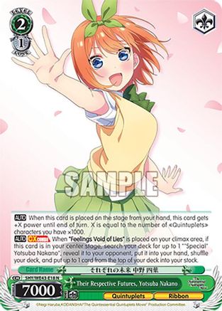 Their Respective Futures, Yotsuba Nakano (5HY/WE43-E18 N) - The Quintessential Quintuplets Specials Premium Booster