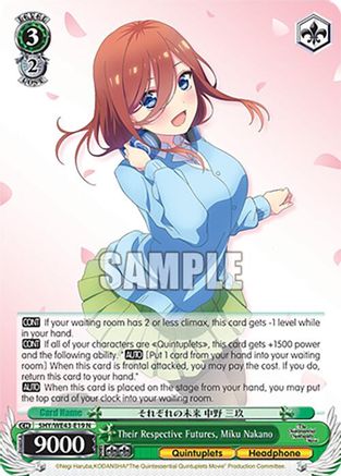 Their Respective Futures, Miku Nakano (5HY/WE43-E19 N) - The Quintessential Quintuplets Specials Premium Booster