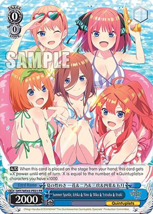 Summer Sparkle, Ichika & Nino & Miku & Yotsuba & Itsuki (PR) (5HY/WE43-PE01 PR) - The Quintessential Quintuplets Specials Premium Booster