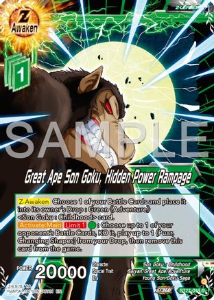 Great Ape Son Goku, Hidden Power Rampage (BT27-046) - History of Z Foil