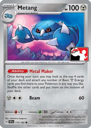 Metang 114/162 - Holofoil Prize Pack Series Cards - Common