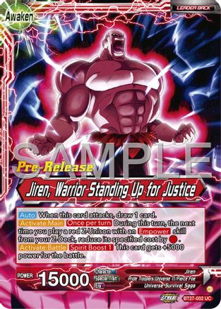 Jiren // Jiren, Warrior Standing Up for Justice (BT27-002) - History of Z PreRelease Cards
