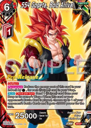 SS4 Gogeta, Bold Arrival (BT27-123) - History of Z PreRelease Cards