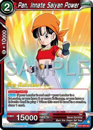 Pan, Innate Saiyan Power (BT27-023) - History of Z PreRelease Cards