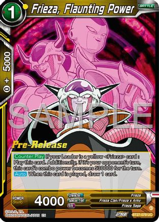 Frieza, Flaunting Power (BT27-079) - History of Z Release Event Cards