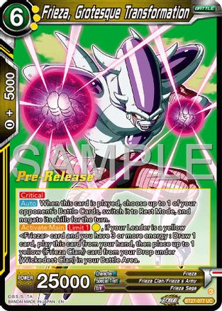 Frieza, Grotesque Transfornation (BT27-077) - History of Z PreRelease Cards