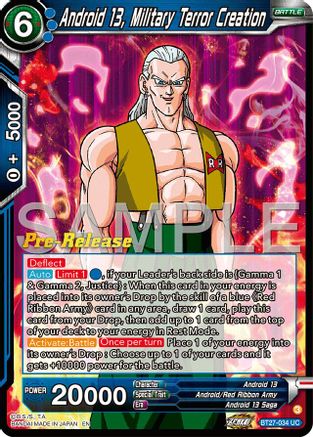 Android 13, Military Terror Creation (BT27-034) - History of Z PreRelease Cards
