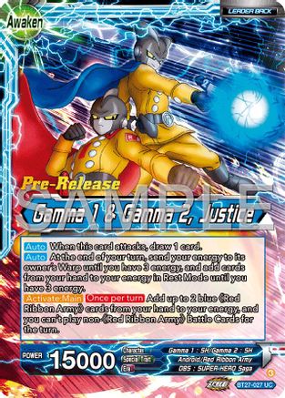 Gamma 2 // Gamma 1 & Gamma 2, Justice (BT27-027) - History of Z PreRelease Cards