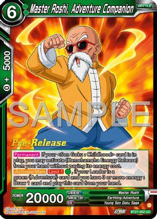 Master Roshi, Adventure Companion (BT27-052) - History of Z PreRelease Cards