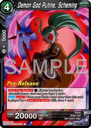 Demon God Putine, Scheming (BT27-102) - History of Z PreRelease Cards