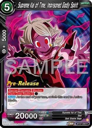 Supreme Kai of Time, Imprisoned Godly Spirit (BT27-099) - History of Z PreRelease Cards