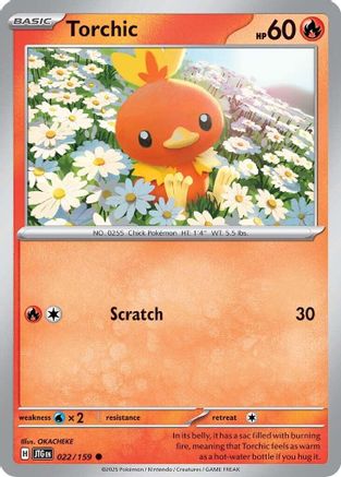 Torchic 022/159 - Reverse Holofoil SV09 Journey Together - Common