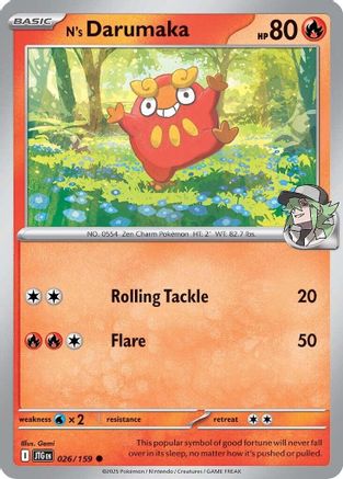 N's Darumaka 026 - Reverse Holofoil SV09 Journey Together - Common