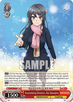 Accumulating Memories, Mai Sakurajima (SBY/W114-E047 RR) - Rascal Does Not Dream Series