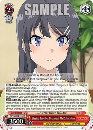Staying Together Overnight, Mai Sakurajima (SBY/W114-E053 R) - Rascal Does Not Dream Series